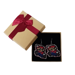 Χειροποίητα μάλλινα σκουλαρίκια Super Mario