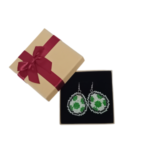 Χειροποίητα μάλλινα σκουλαρίκια Yoshi egg