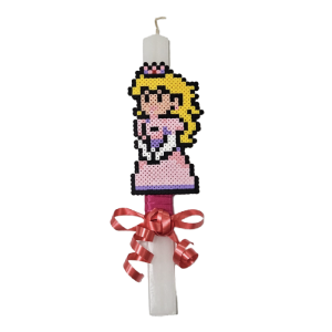Λαμπάδα με Princess Peach χειροποίητο Pixel Art